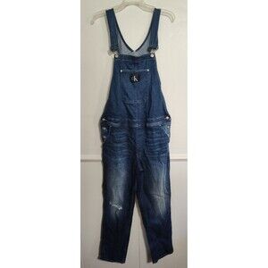 Calvin Klein Overalls Women's Medium Skinny Leg Adjustable Painter DIY Bohemian